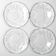 Set of 4 Kosta Boda Tropic Glass Dessert Plates, Scandinavian Fruit Design