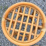 Pair of rattan poufs