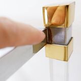 Claustra shelf in plexiglass, smoked glass and brass