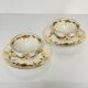 6 Bernardaud teacups and saucers | ribbons/bows and garlands