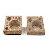 Enzo Mari, Set of 2 travertine desk organizers, Danese Italy 1970s
