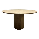 Round travertine dining table, Italy