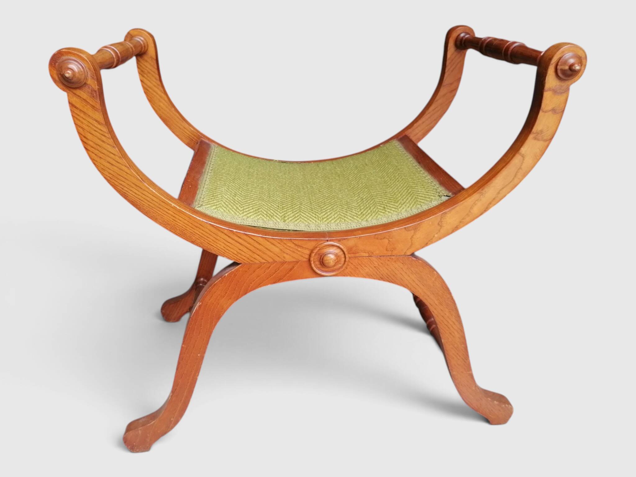 Empire-style piano stool / chair / footrest in wood.