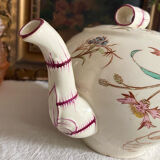 Théière en terre de fer polychrome K&G Luneville Bleuet