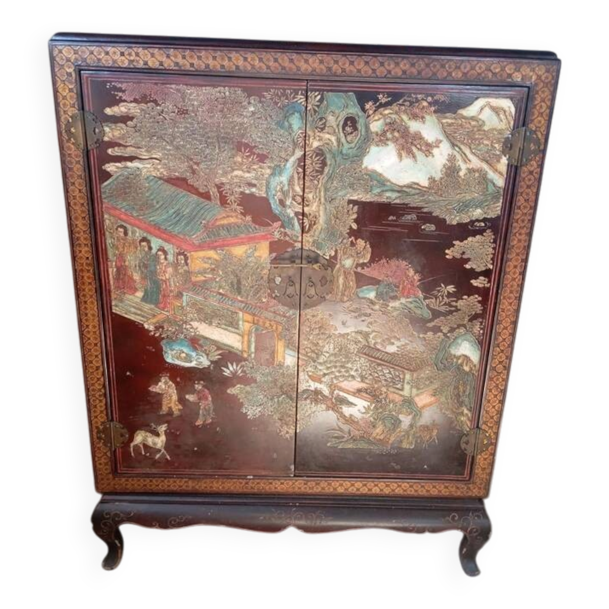 Cabinet de bar d'esprit chinois, années 1970