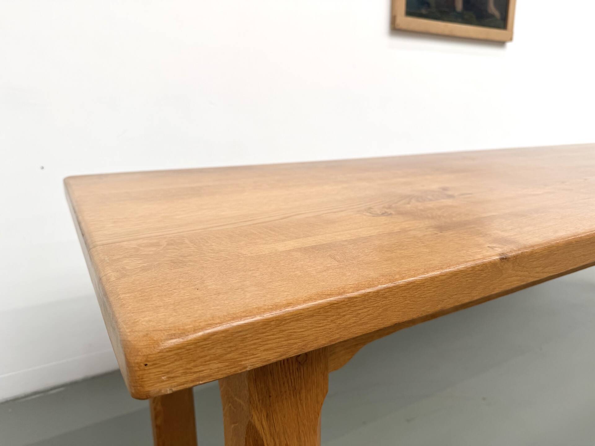 XL brutalist dining table in solid oak
