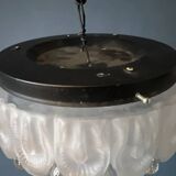 Vintage mid-century decorative thick glass ceiling lamp