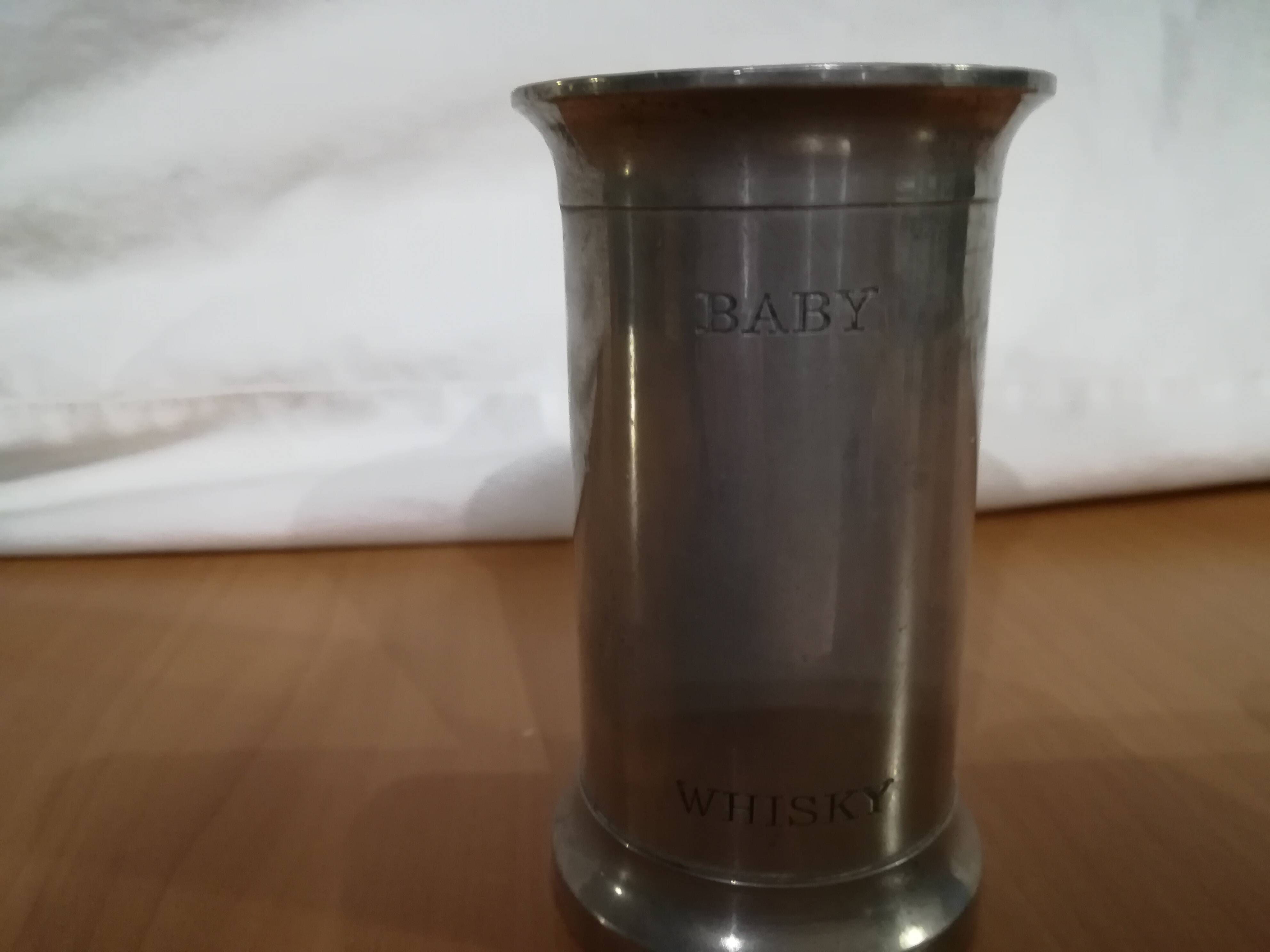 Baby Whiskey double jigger in pewter