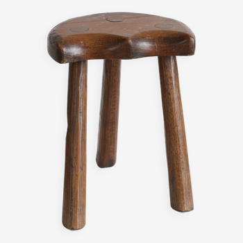 Vintage solid wood farm stool