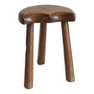 Vintage solid wood farm stool