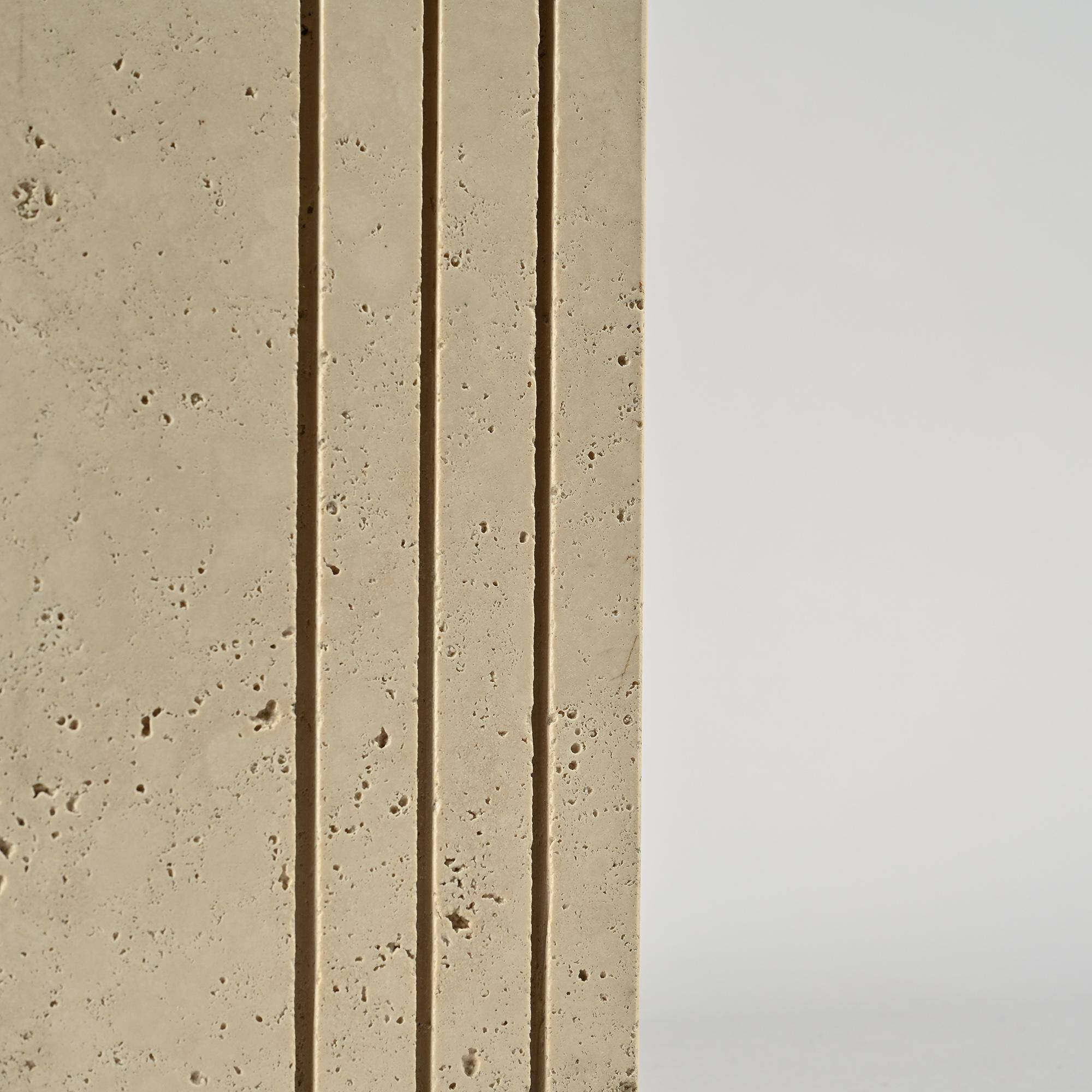 Travertine and parchment lamp, Italy, circa 1970