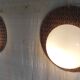 Wooden design wall lights and opaline globe - mid 20th century.