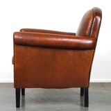Vintage sheep leather armchair/design armchair with a beautiful look