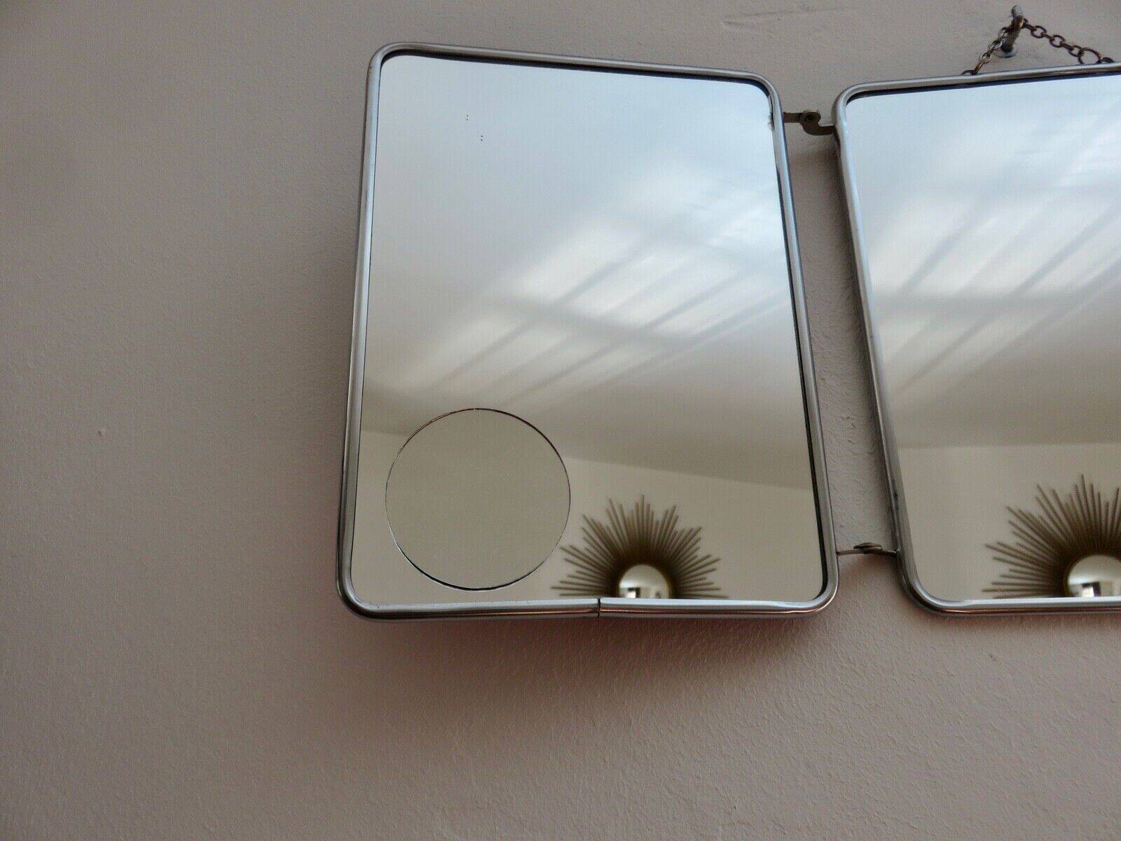 Triptych barber mirror from the 50s and 60s