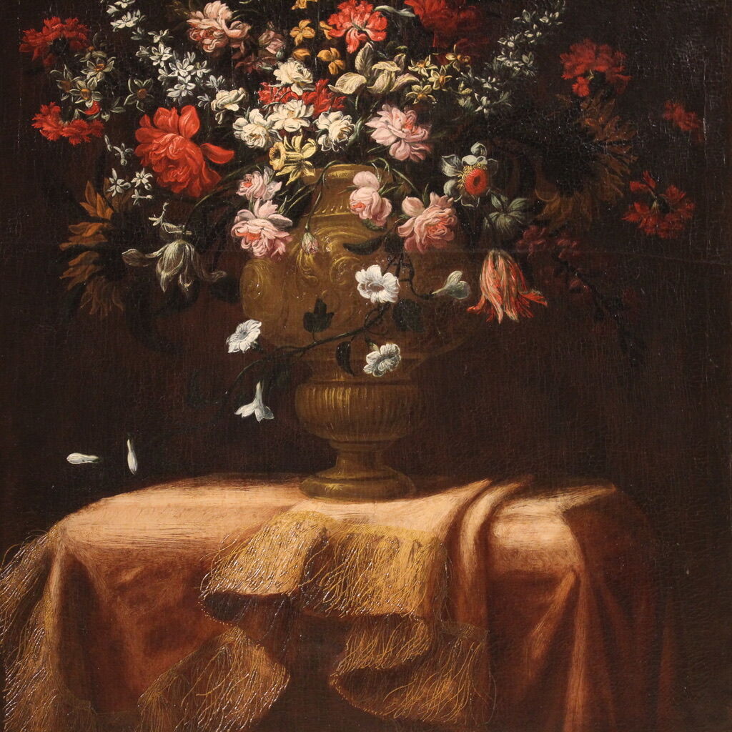 Still life with flower vase from the 18th century