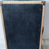 Old cabin trunk, wooden suitcase with compartments