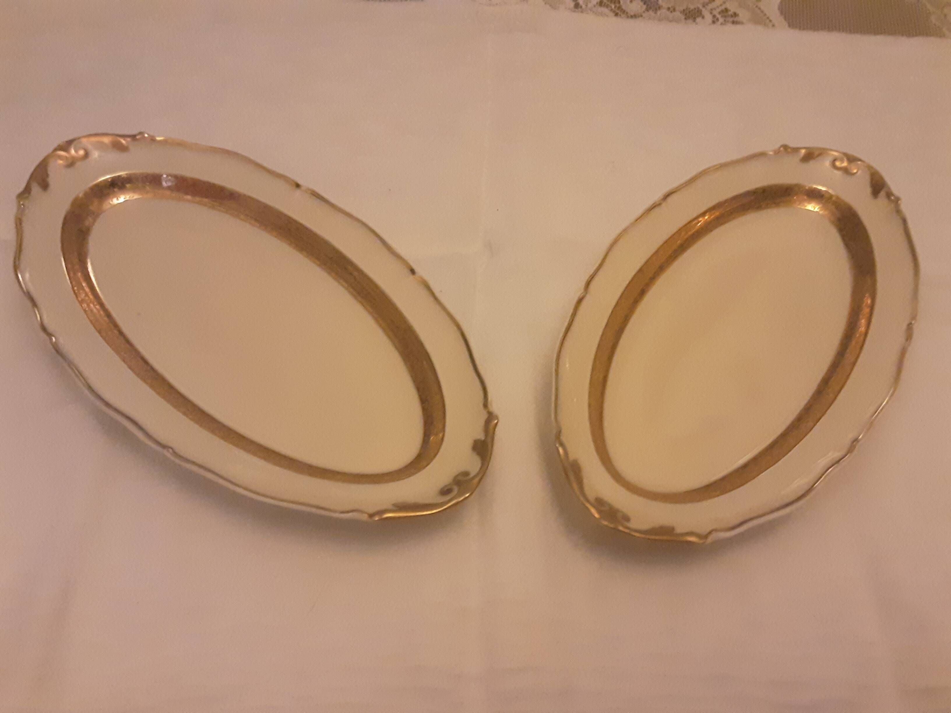 2 art porcelain raviers limoges r. leclair burdet grenoble