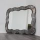 Specchio Da Parete Brutalist Borchiato In Metallo Anni 60 Design Moder