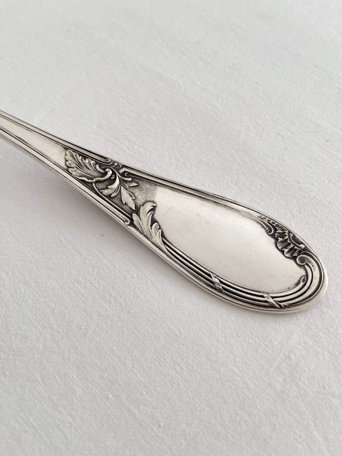 Antique Apollo silver metal ladle