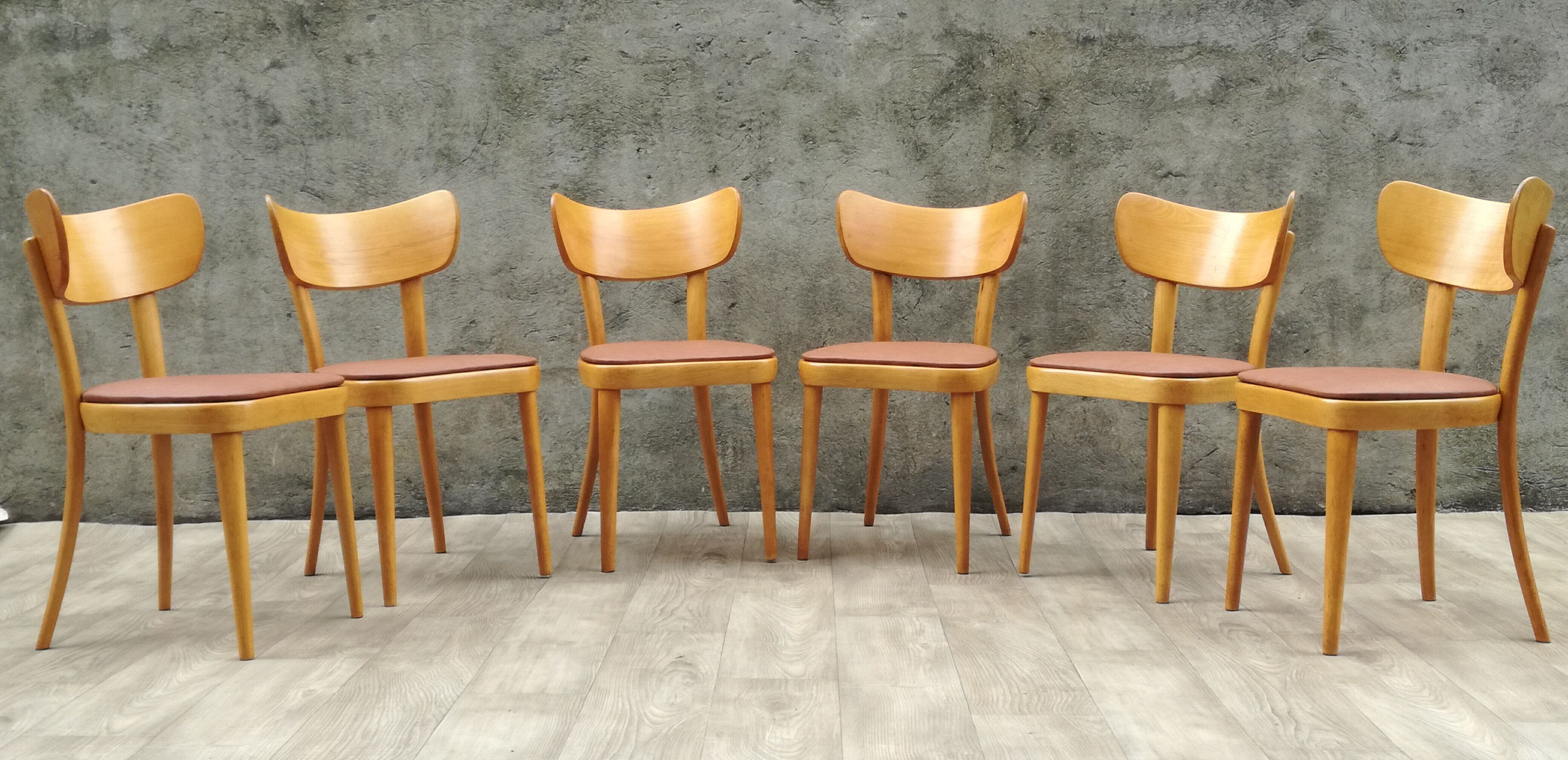 6 thonet chairs in blond wood