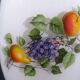 Pitcher or broc in opaline Arcopal fruit décor 1970