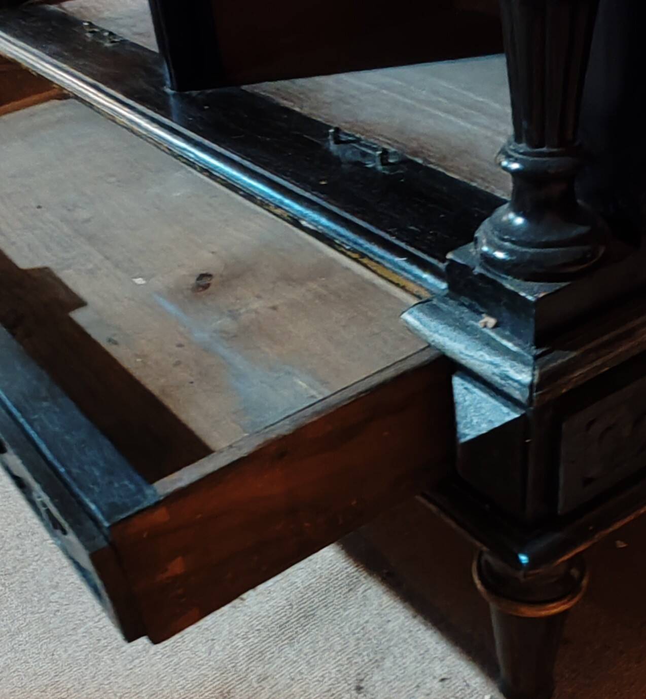 Curtained cabinet, late 19th century.