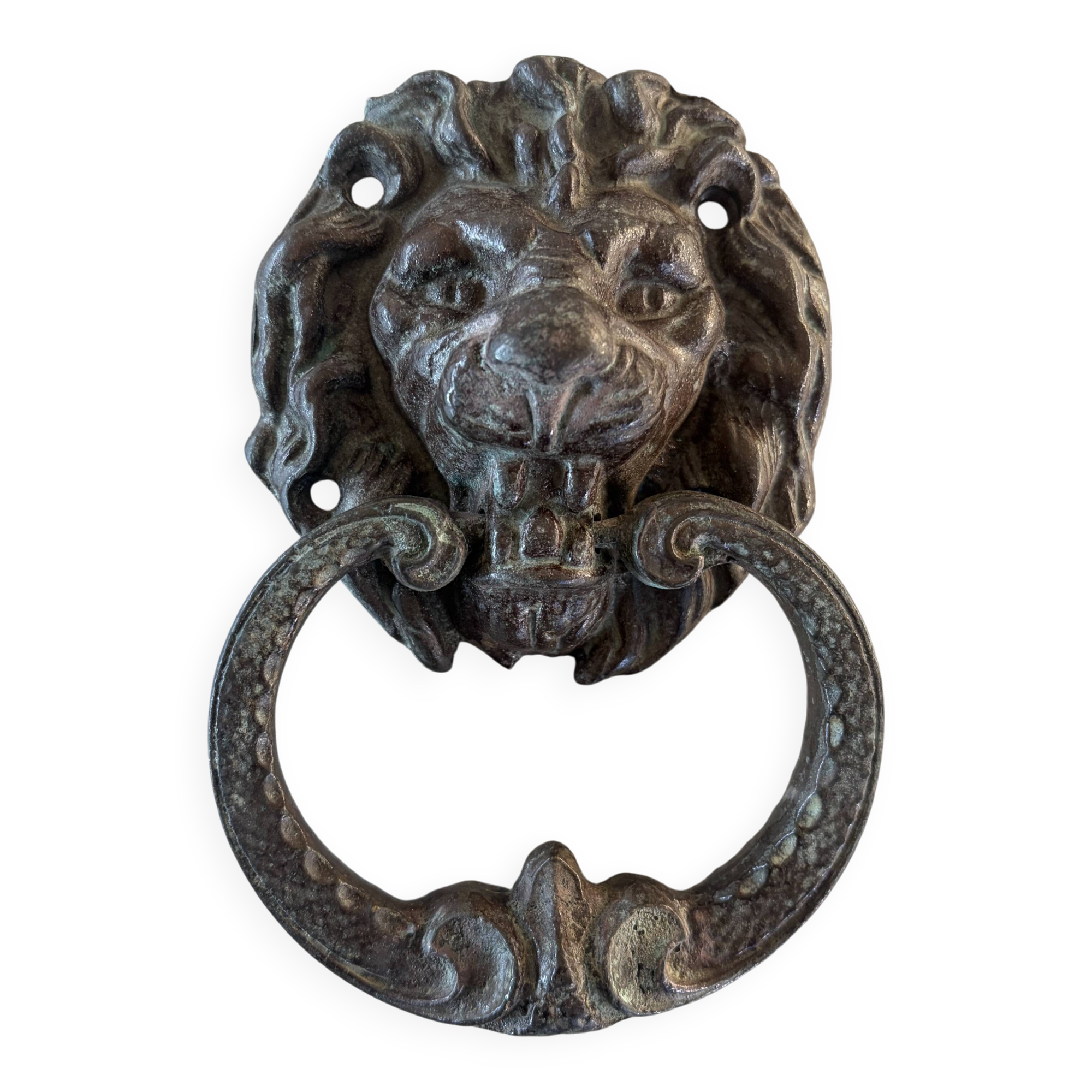 Bronze lion door knocker