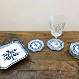 Glass underside and ceramic ramekin Gien France 60s