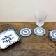 Glass underside and ceramic ramekin Gien France 60s