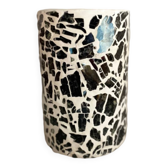 White cement vase