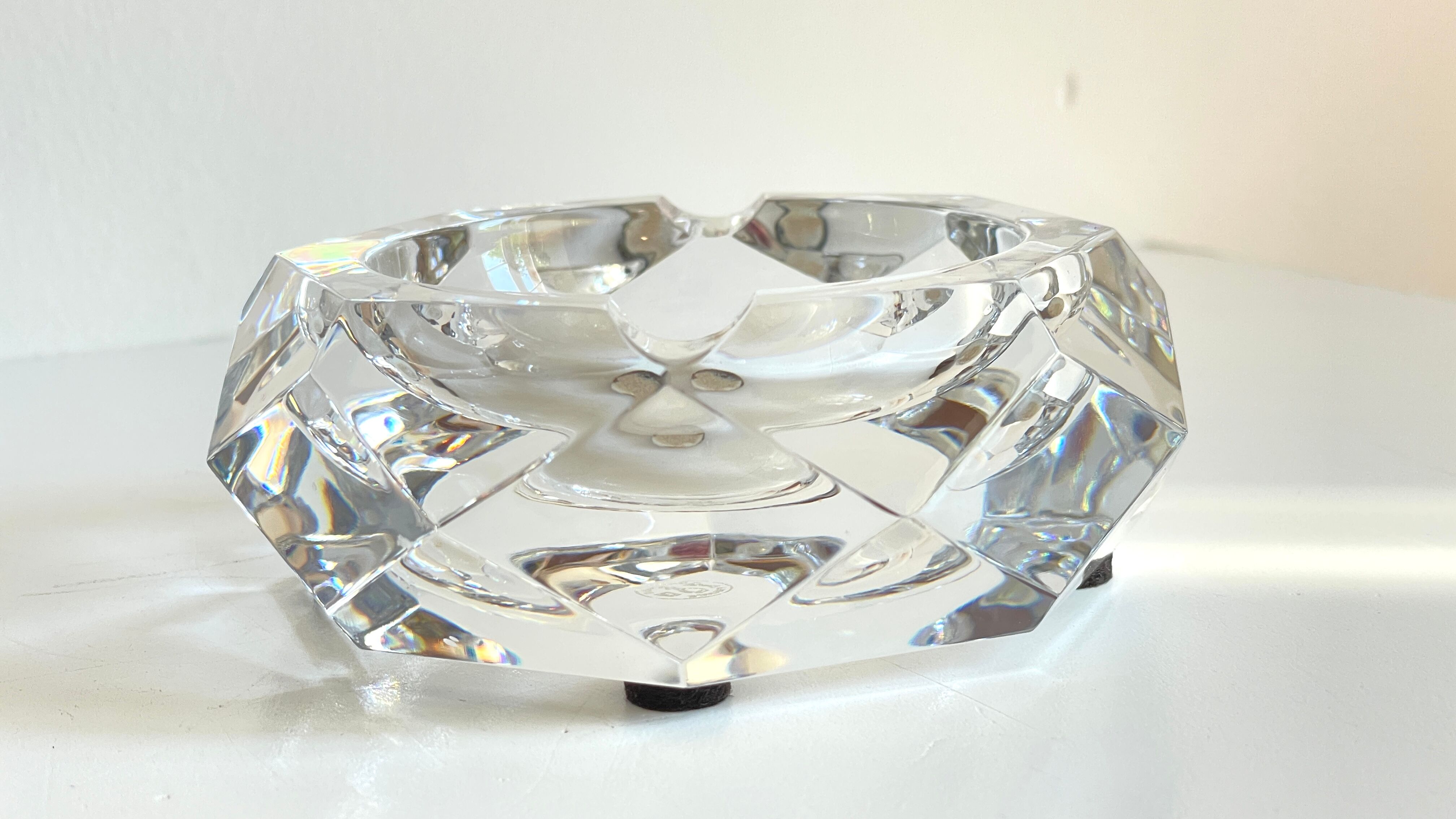 Baccarat crystal pocket ashtray, France