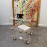 David Lange Plexiglas table on wheels
