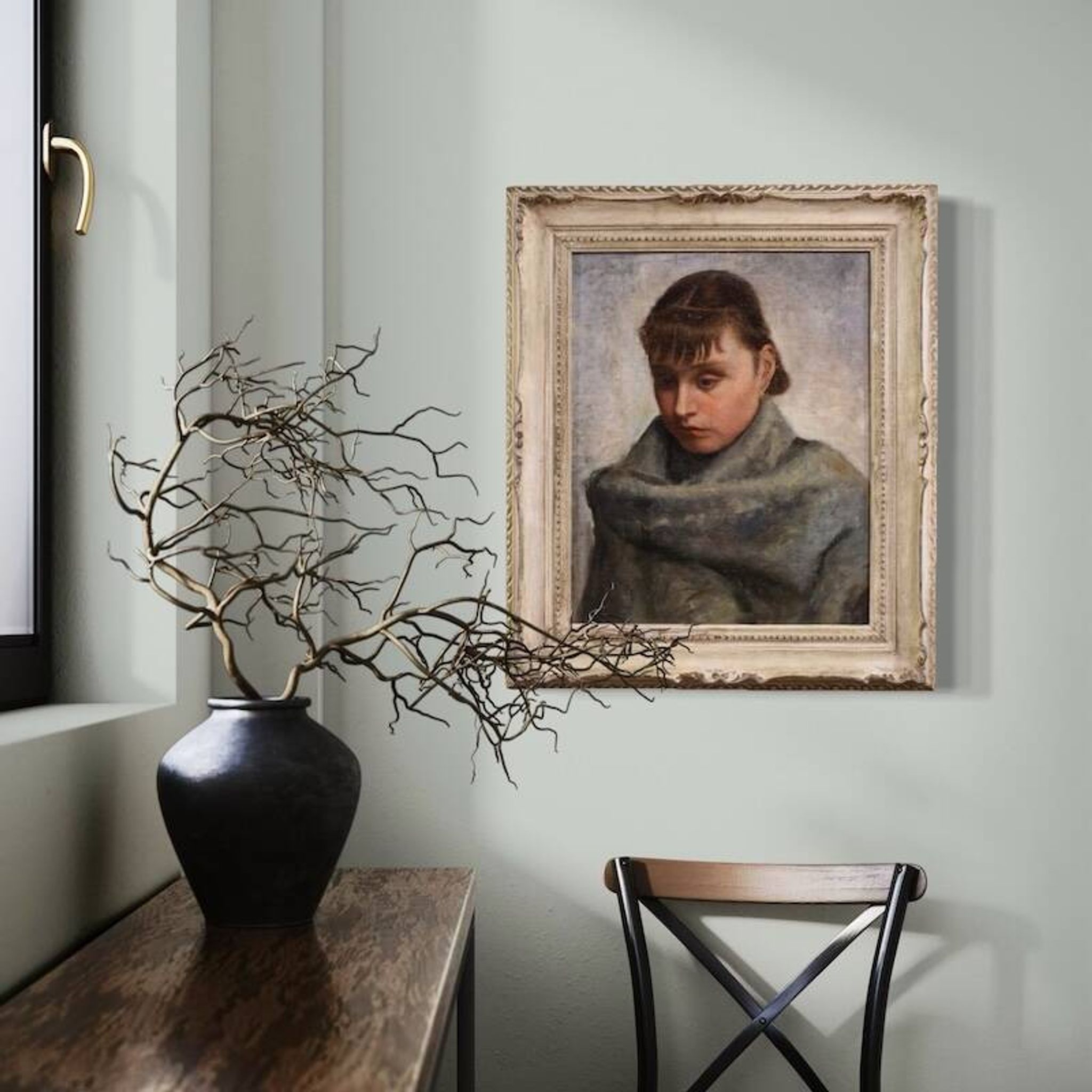 Italian painting portrait of a woman in Impressionist style