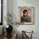 Portrait de femme en style impressionniste de peinture italienne.