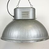 Oval industrial polish factory pendant lamp from mesko, 1970s