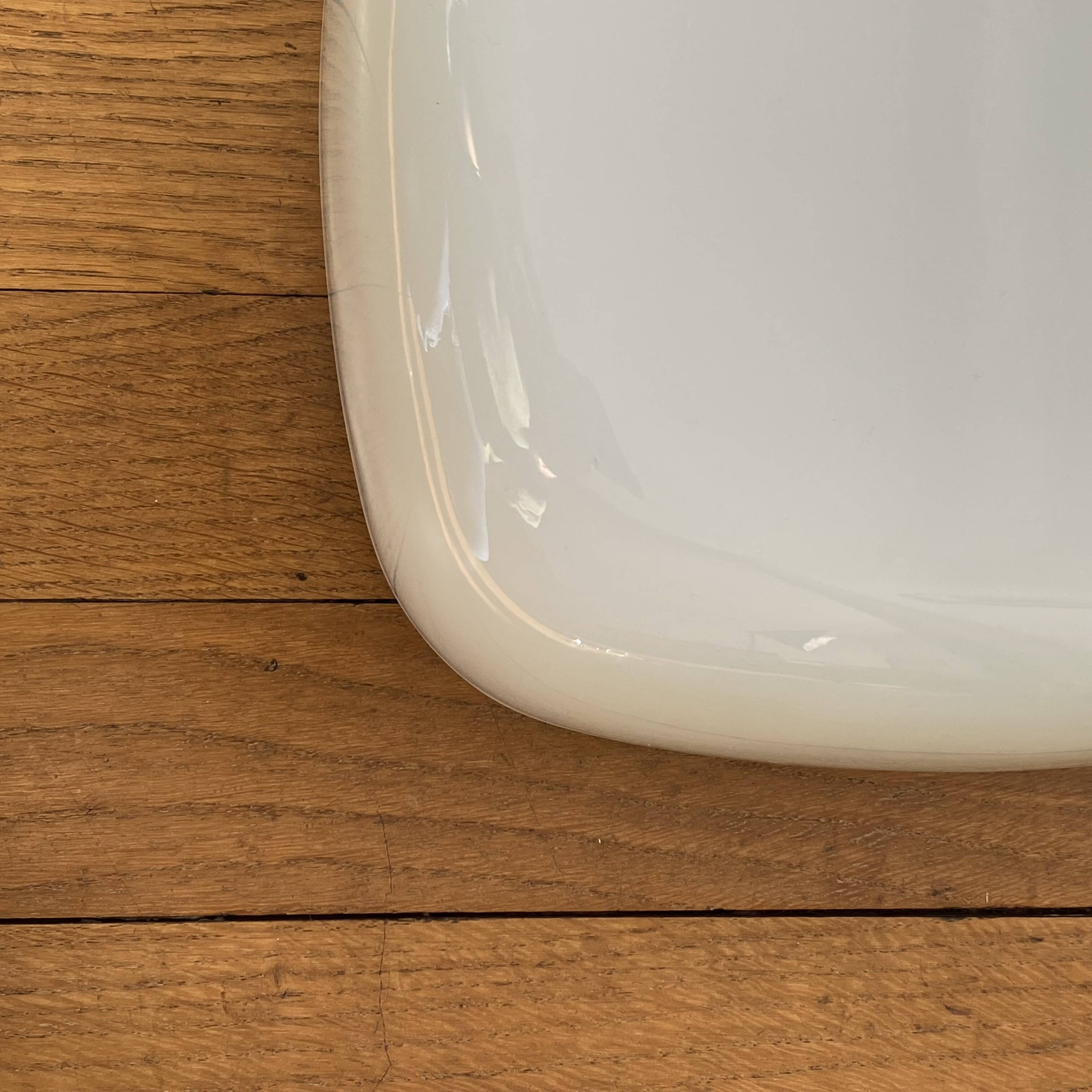 Applique murale plafonnier opaline blanche carrée 1960 1970