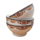 Set 3 bols porcelaine guirlande de fleurs