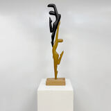 Sculpture en bois 'duo dansant pour toujours ensemble'