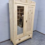 Beautiful Art Nouveau wardrobe with mirror