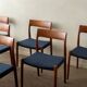 Danish Modern Teak Dining Chairs Model 77 Niels Otto Møller 1960s, Set of 6