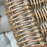 Large rattan and rope basket