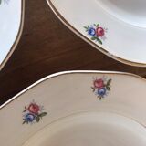 Set of 4 hollow plates Digoin & Sarreguemines pattern small flowers