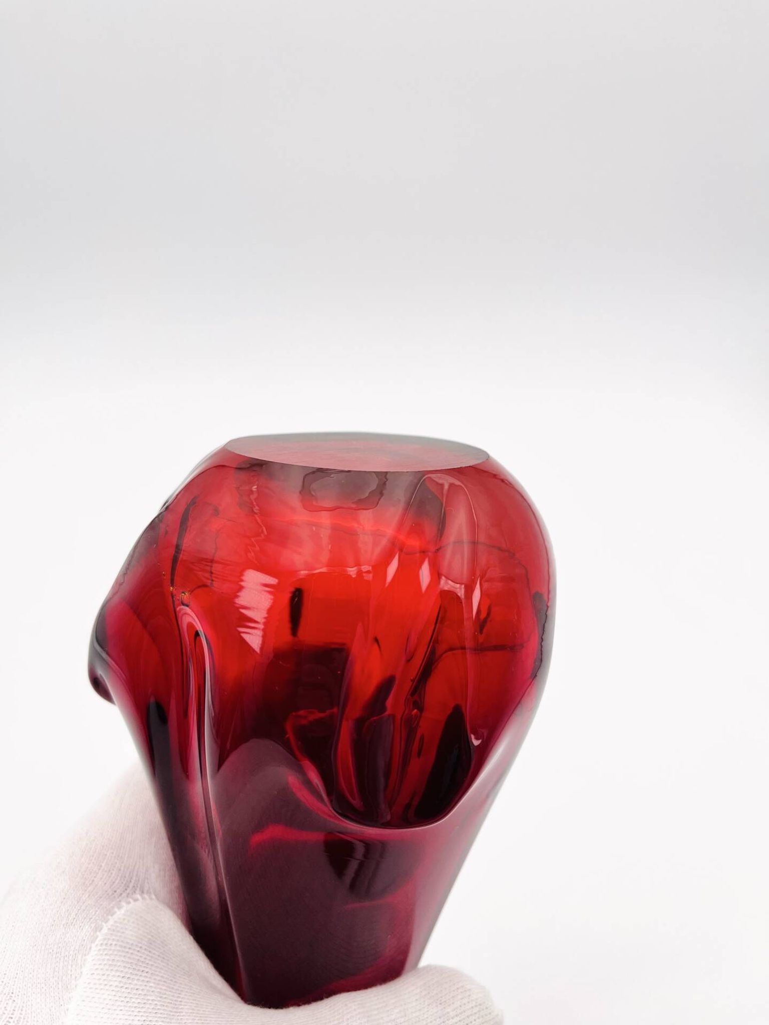 Murano Organic Vase Red Amber 28.5cm 1.1kg