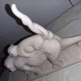 Sculpture céramique craquelée animalière art déco La Louvière