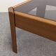 Modernist coffee table in elm and smoked glass, Italy circa 1970.