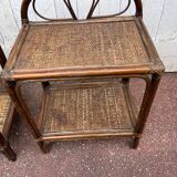 Pair of rattan wicker bedside tables