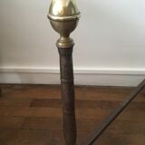 Paire de chenets ancien en fonte et laiton