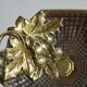 Art Deco leaf-shaped catchall in solid brass from the 1930s.