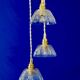 Suspension triple vintage glass chandelier - tableware collection