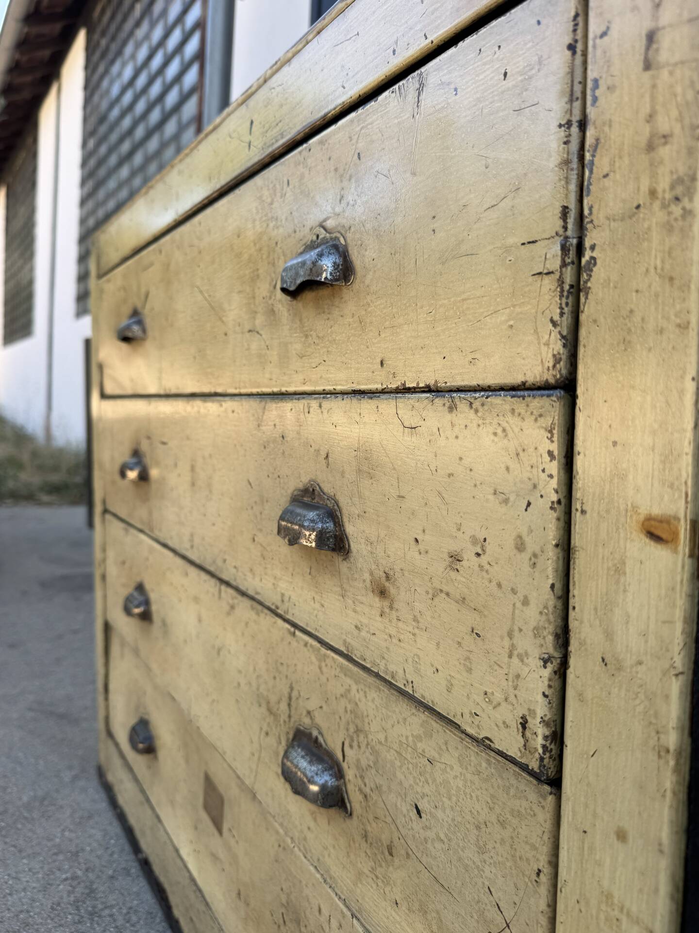1940s iron and wood workshop furniture